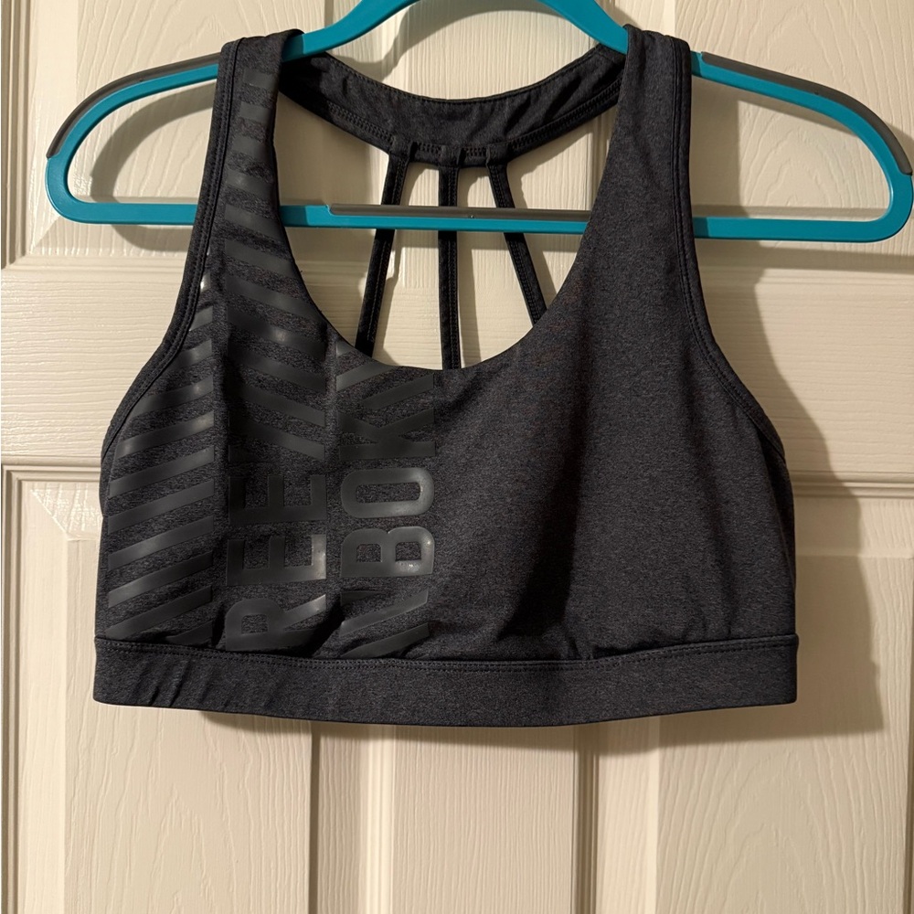 Reebok Charcoal Strappy Sports Bra